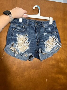 American Eagle high waisted festival jean shorts size 8
